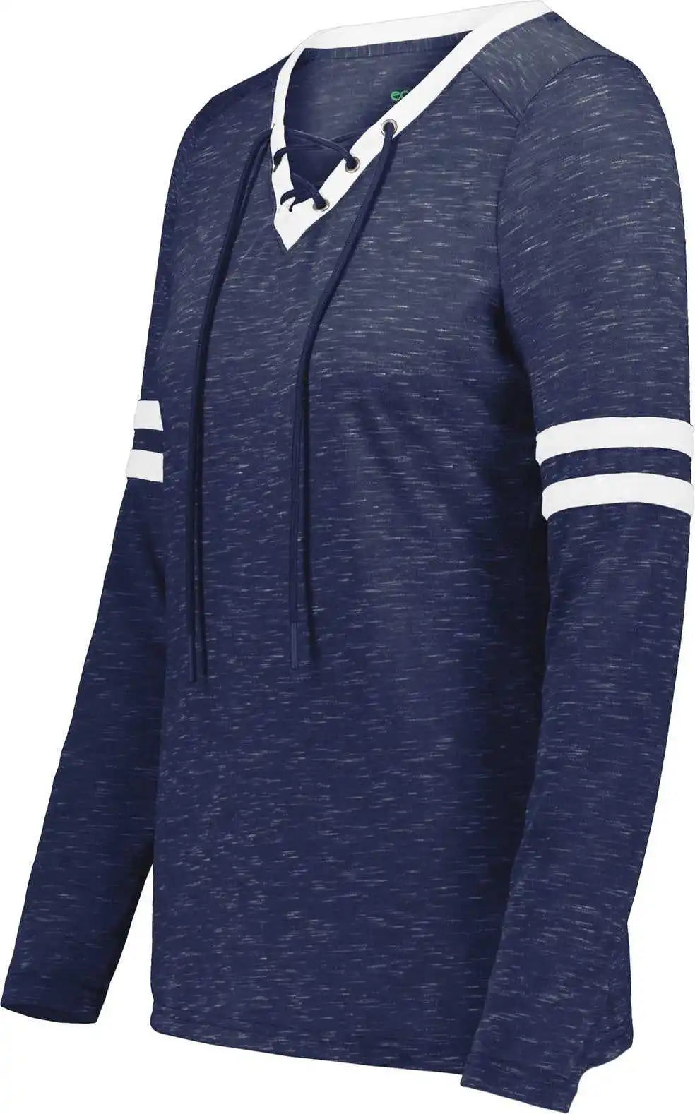 Holloway 223246 Ladies Monterey Long Sleeve Tee - Navy Heather White