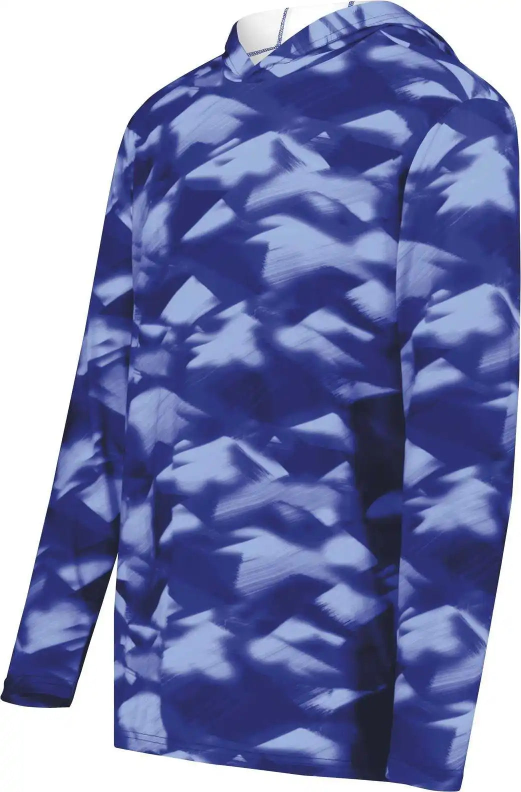 Holloway 223505 Stock Cotton Touch Poly Hoodie - Navy Glacier Print