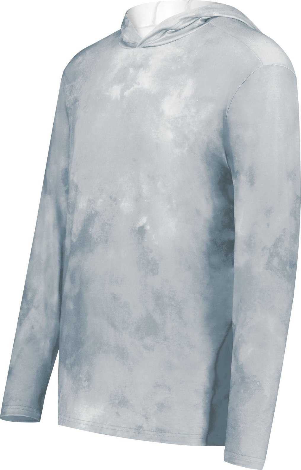 Holloway 223505 Stock Cotton Touch Poly Hoodie - Silver Cloud Print