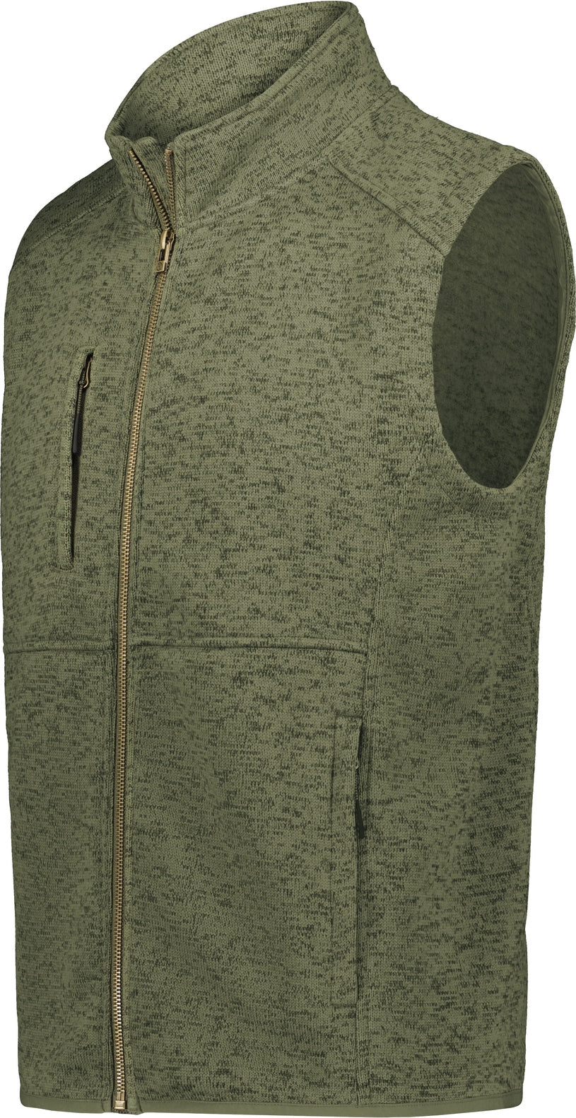 Holloway 223542 Alpine Sweater Fleece Vest - Olive Heather - Adult s