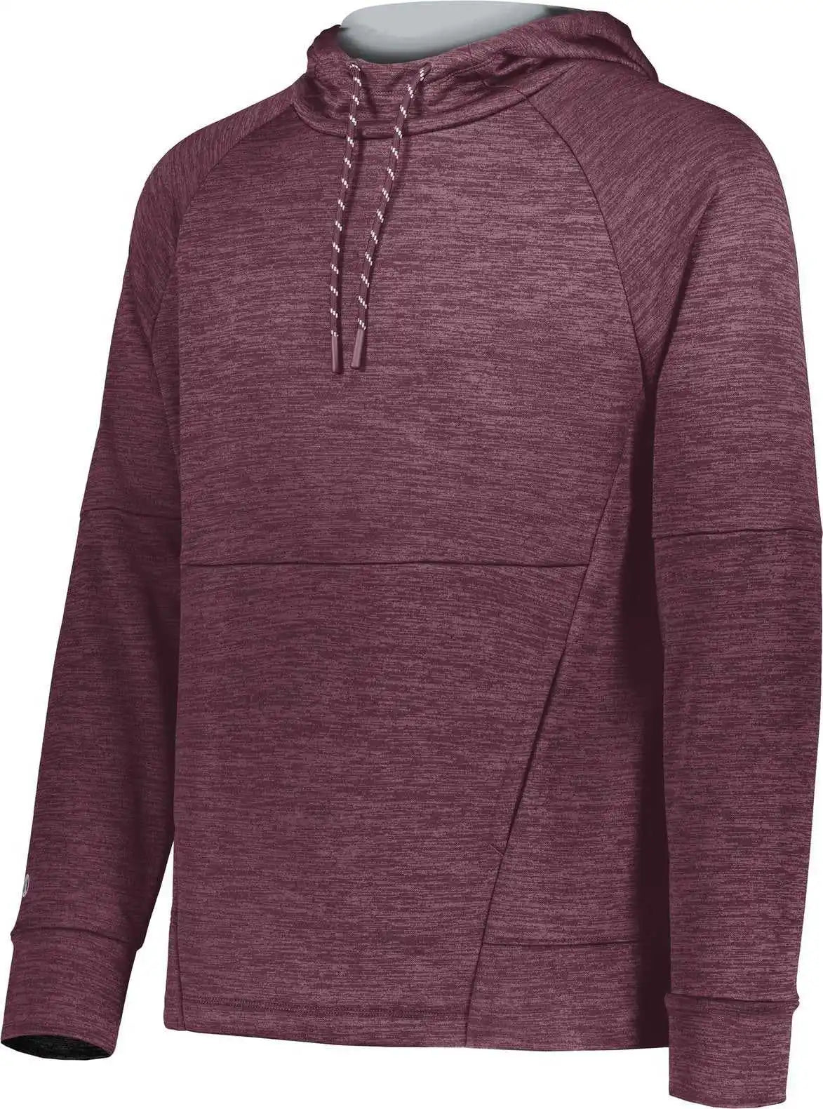 Holloway 223580 All Pro Performance Fleece Hoodie Maroon Heather Silver
