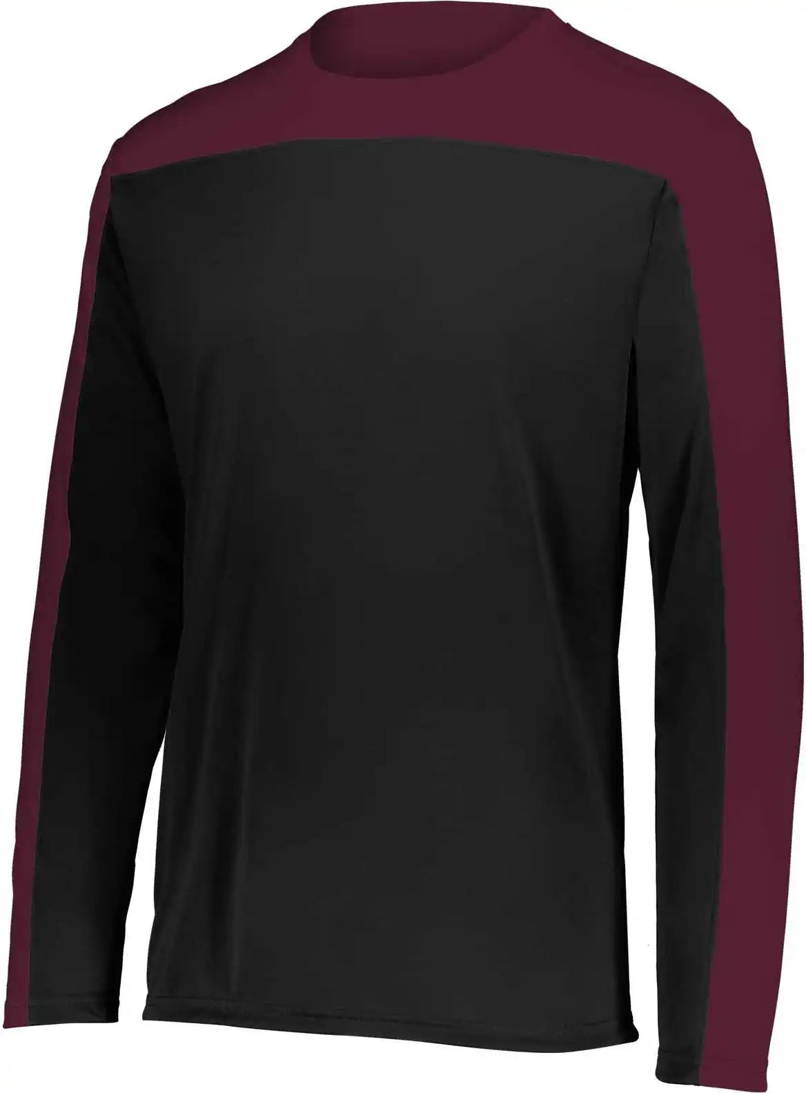 Holloway 223602 Youth Momentum Team Long Sleeve Tee - Black Maroon