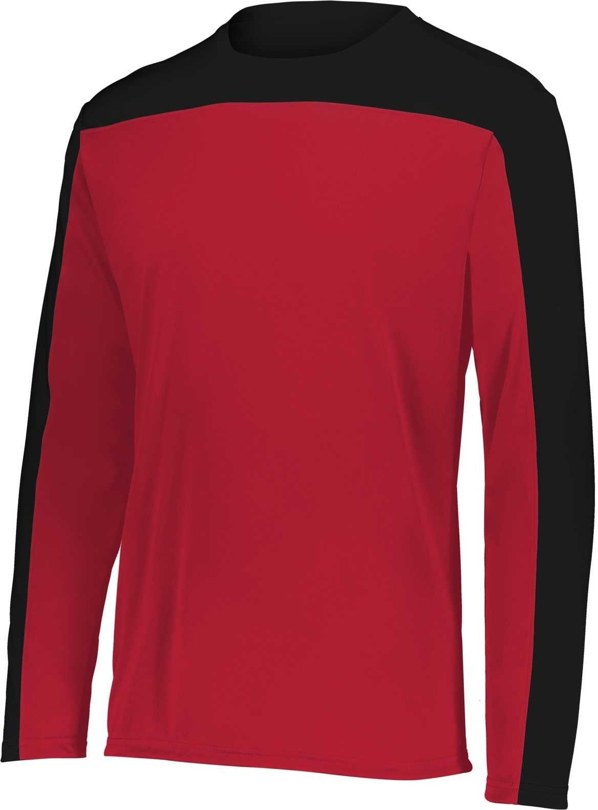 Holloway 223602 Youth Momentum Team Long Sleeve Tee - Scarlet Black
