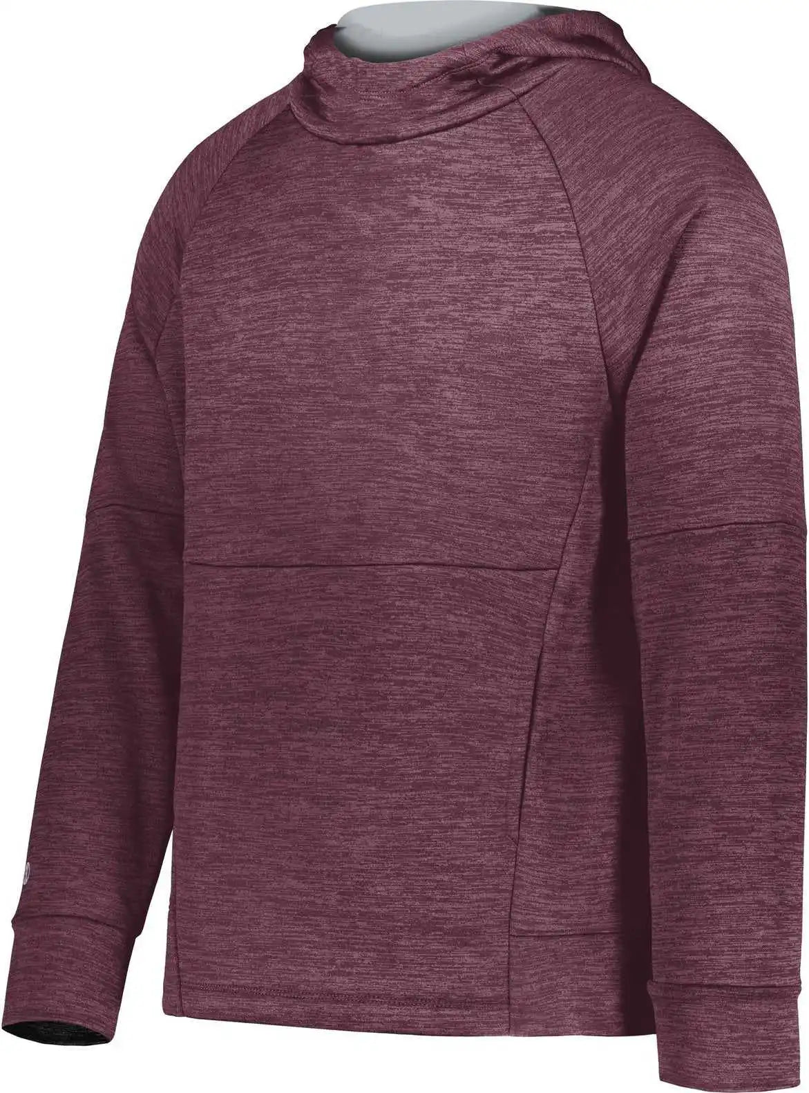 Holloway 223680 Youth All Pro Performance Fleece Hoodie - Maroon Heather Silver