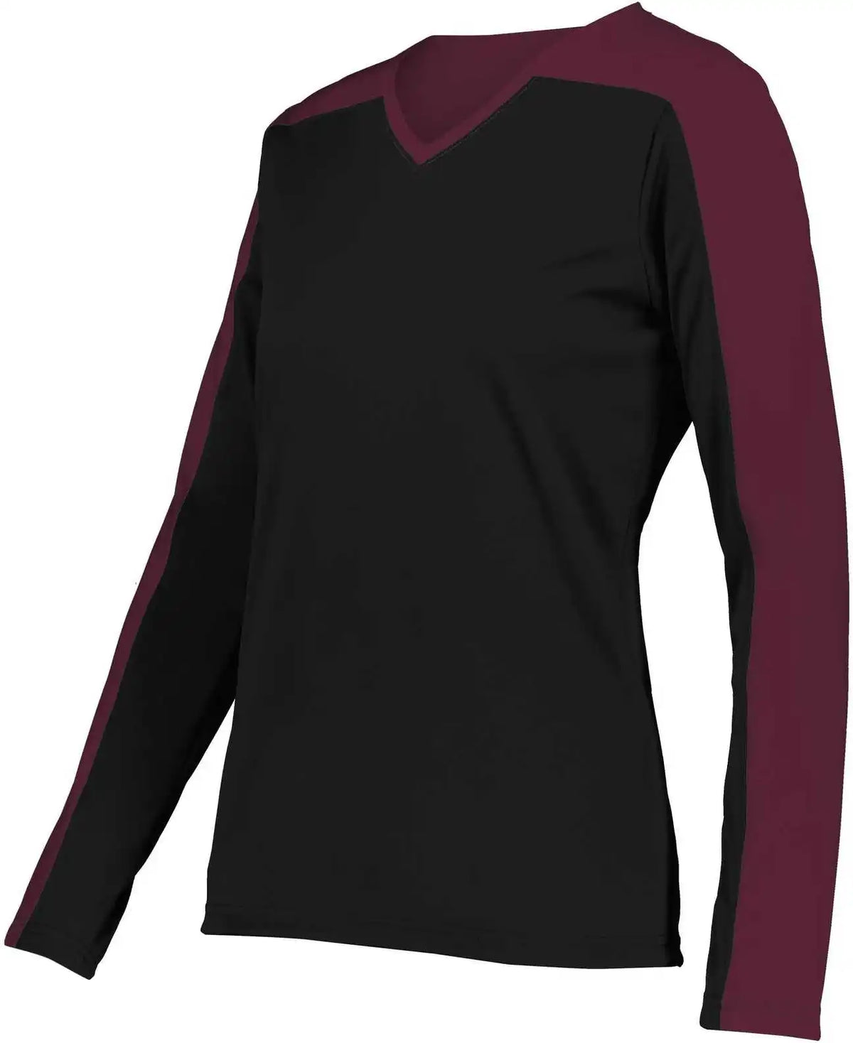 Holloway 223702 Ladies Momentum Team Long Sleeve Tee - Black Maroon