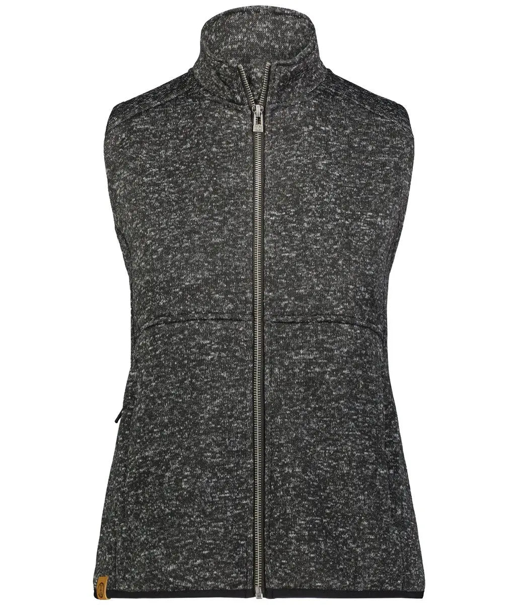 Holloway 223742 Ladies Alpine Sweater Fleece Vest - Black Heather