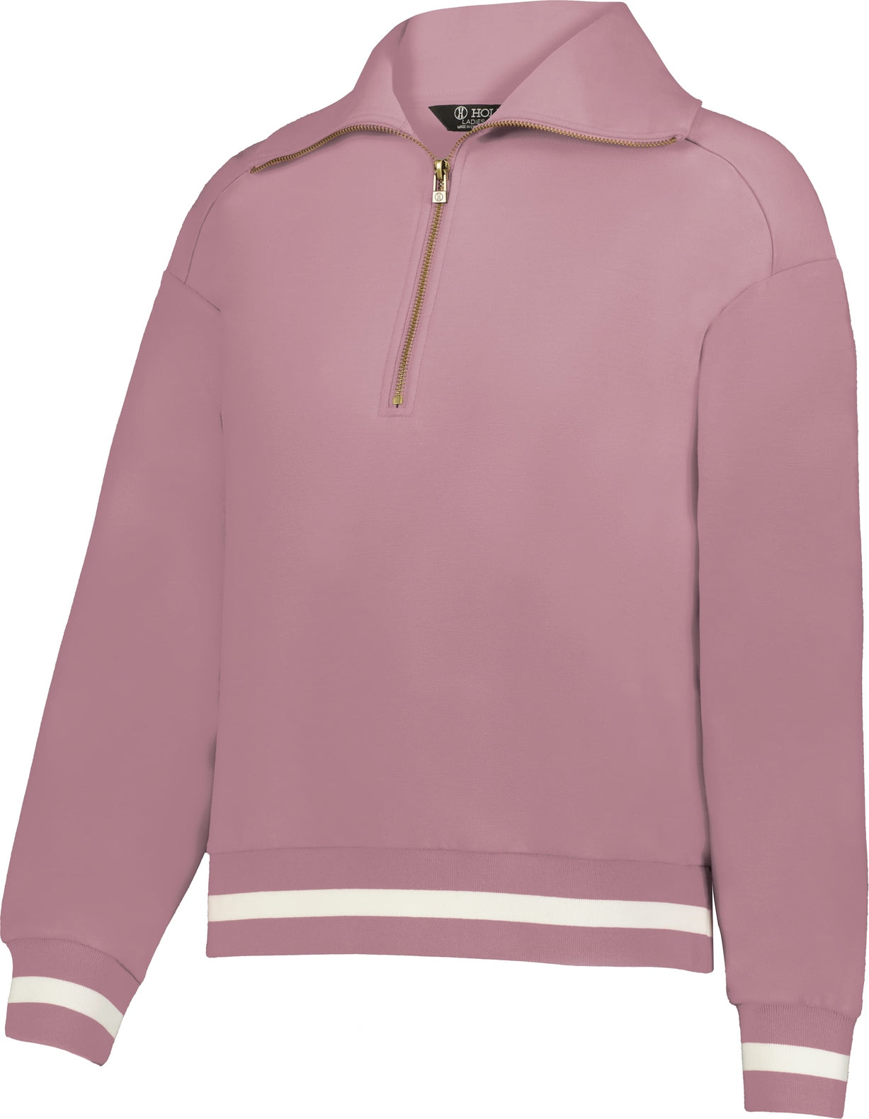 Holloway 223782 Ladies Heritage Prep 1/4-zip Pullover - Rosewood Vanilla - Xs