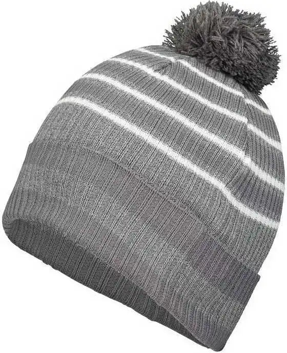 Holloway 223815 8 1/2’’ Spirit Pom Beanie - Graphite Heather Gray White - Dark / one Size Fits Most