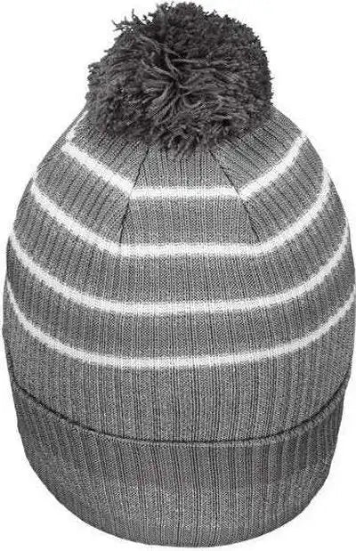 Holloway 223815 8 1/2’’ Spirit Pom Beanie - Graphite Heather Gray White - Dark / one Size Fits Most