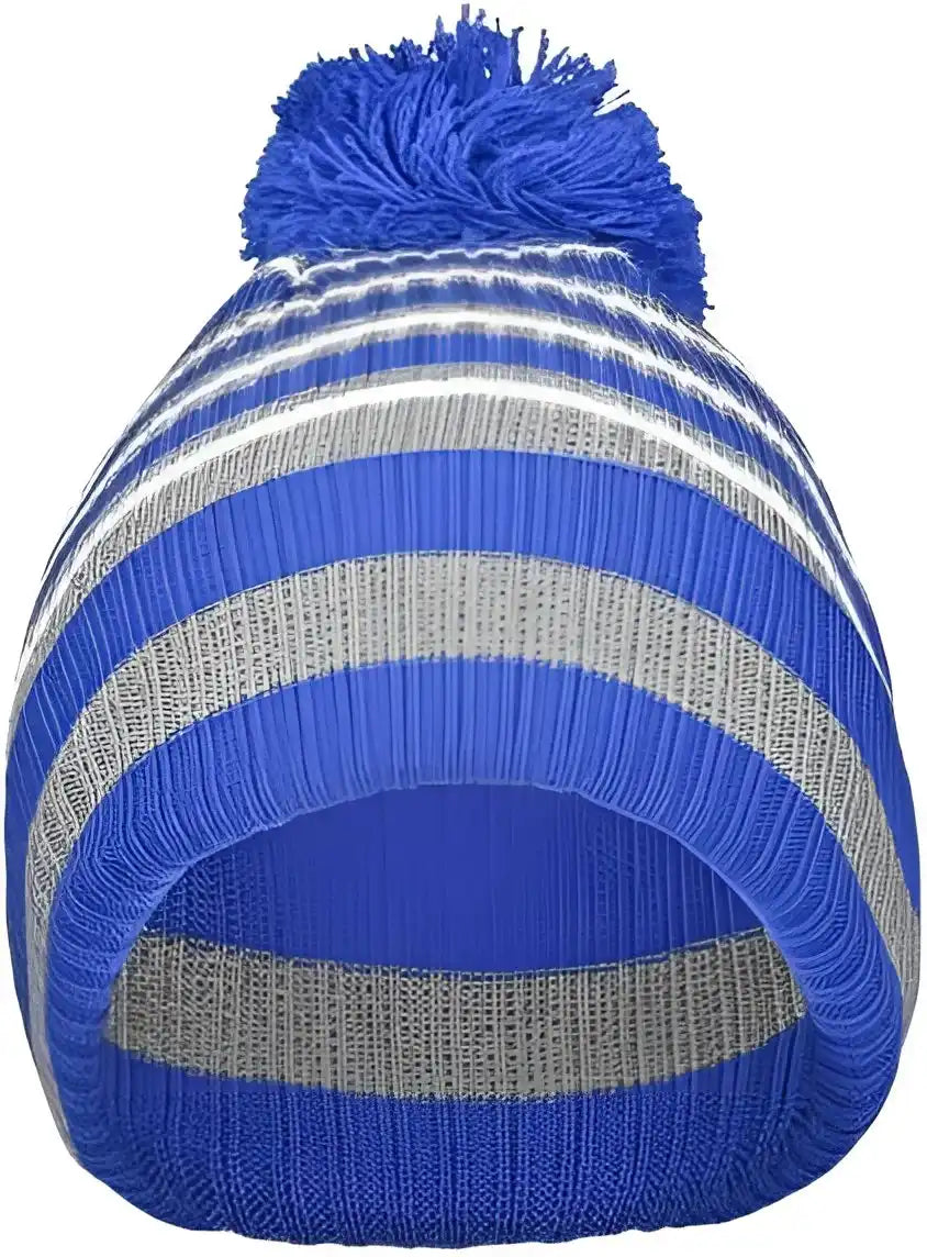Holloway 223815 8 1/2’’ Spirit Pom Beanie Royal Heather Gray White / one Size Fits Most