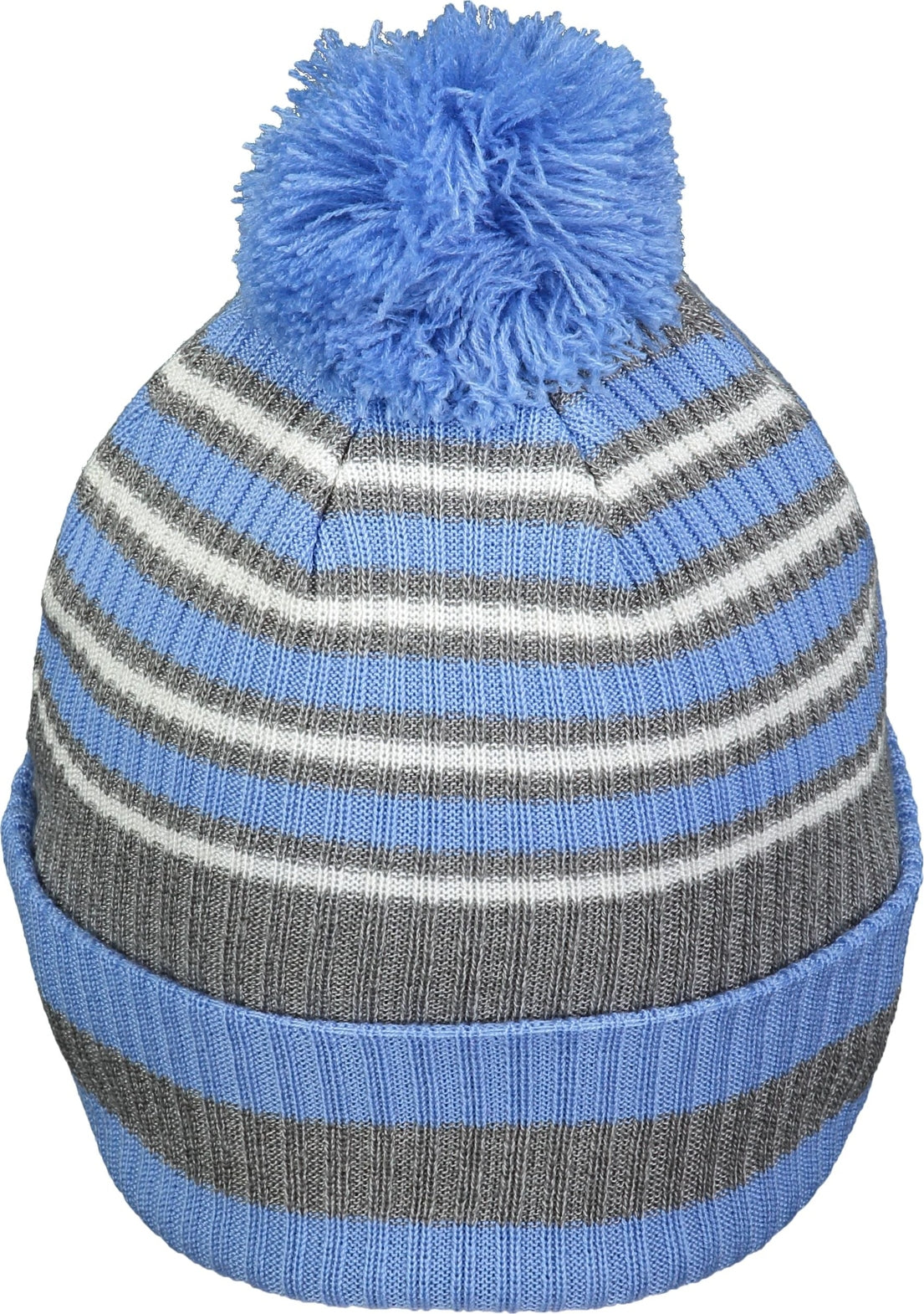 Holloway 223815 Spirit Pom Beanie - Columbia Blue Heather Gray White - Os