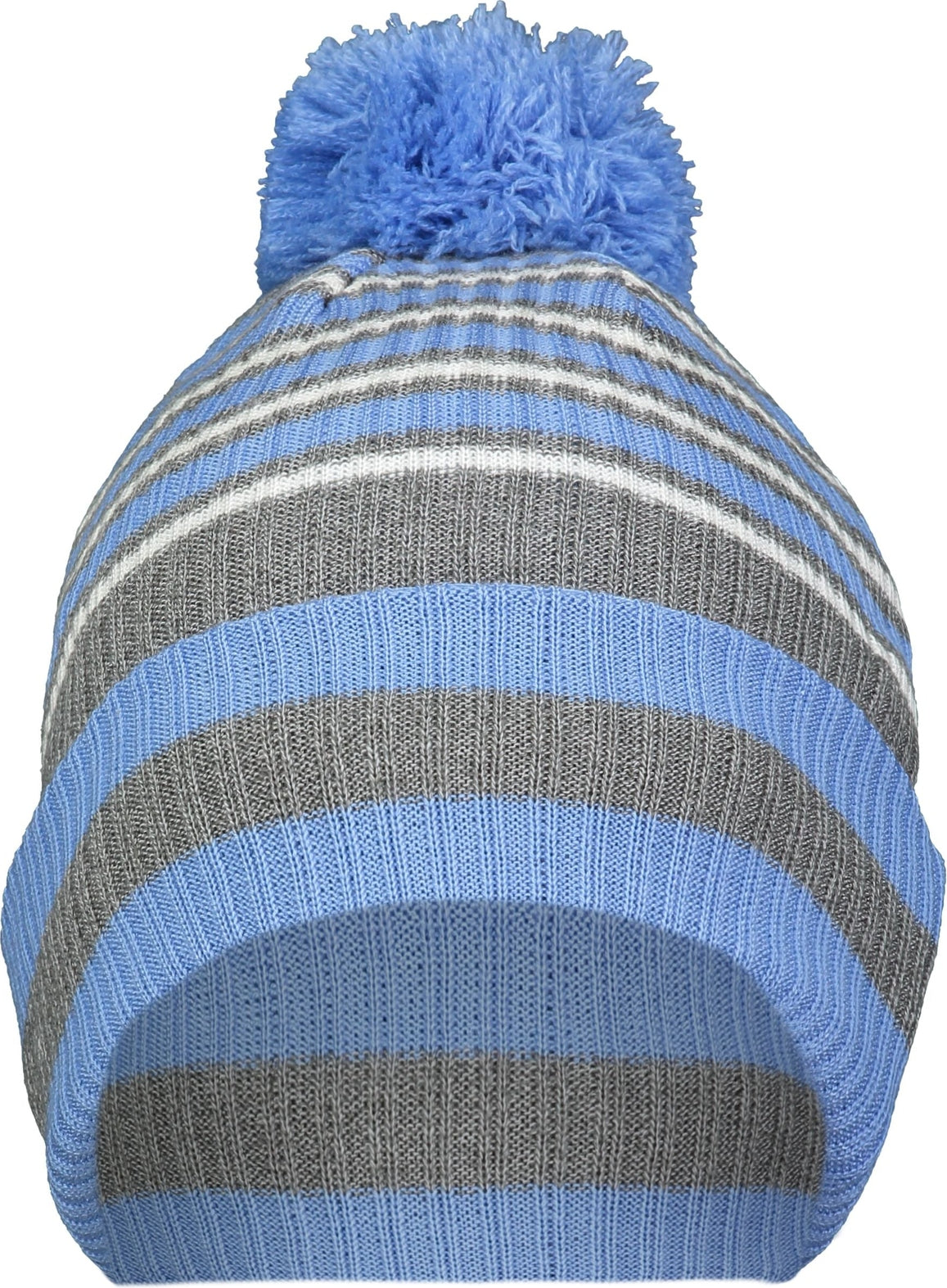 Holloway 223815 Spirit Pom Beanie - Columbia Blue Heather Gray White - Os