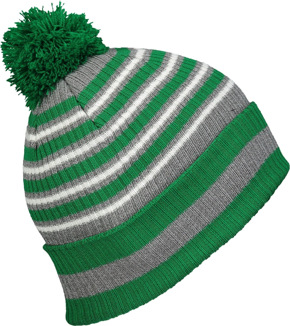 Holloway 223815 Spirit Pom Beanie - Kelly Heather Gray White - Os