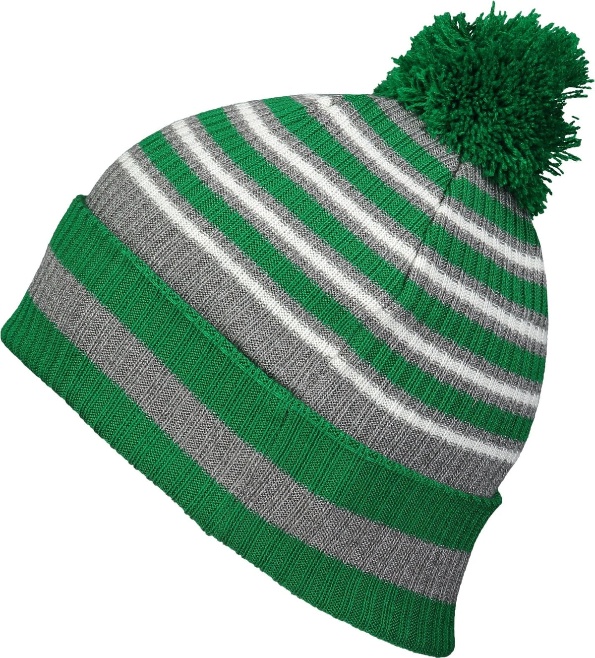Holloway 223815 Spirit Pom Beanie - Kelly Heather Gray White - Os
