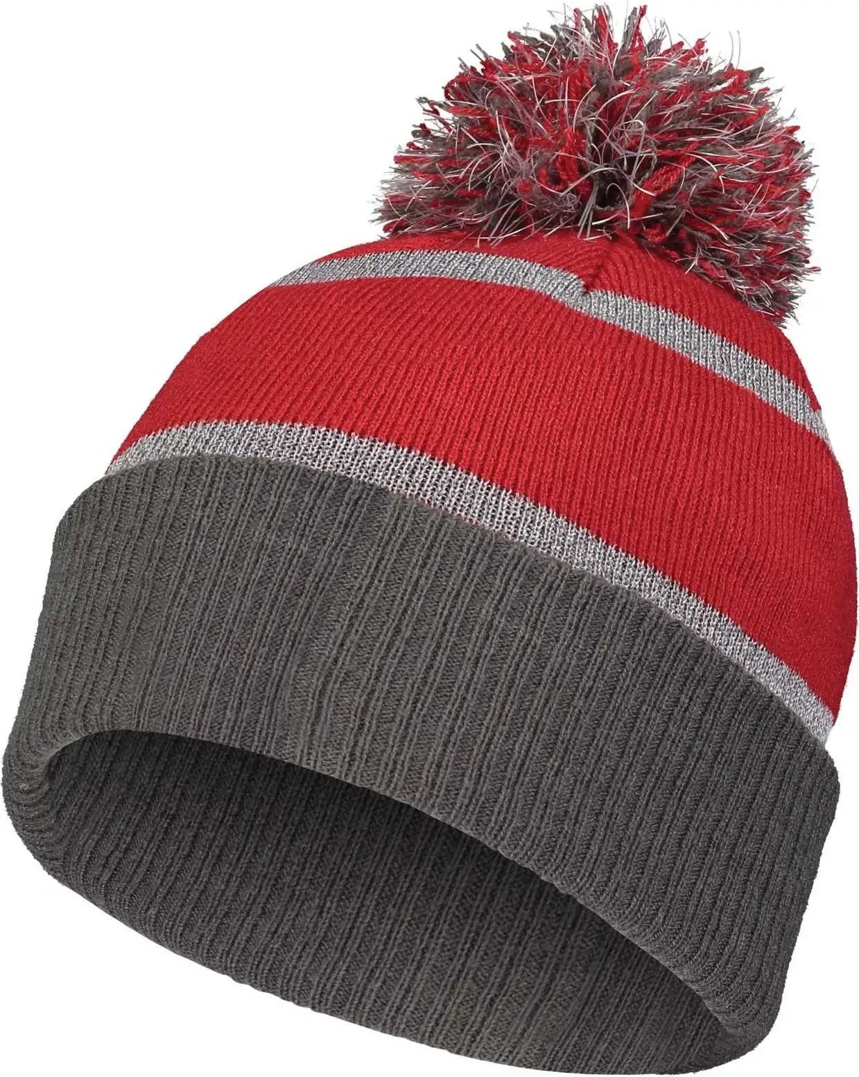Holloway 223816 Reflective Beanie with Cuff - Scarlet Carbon
