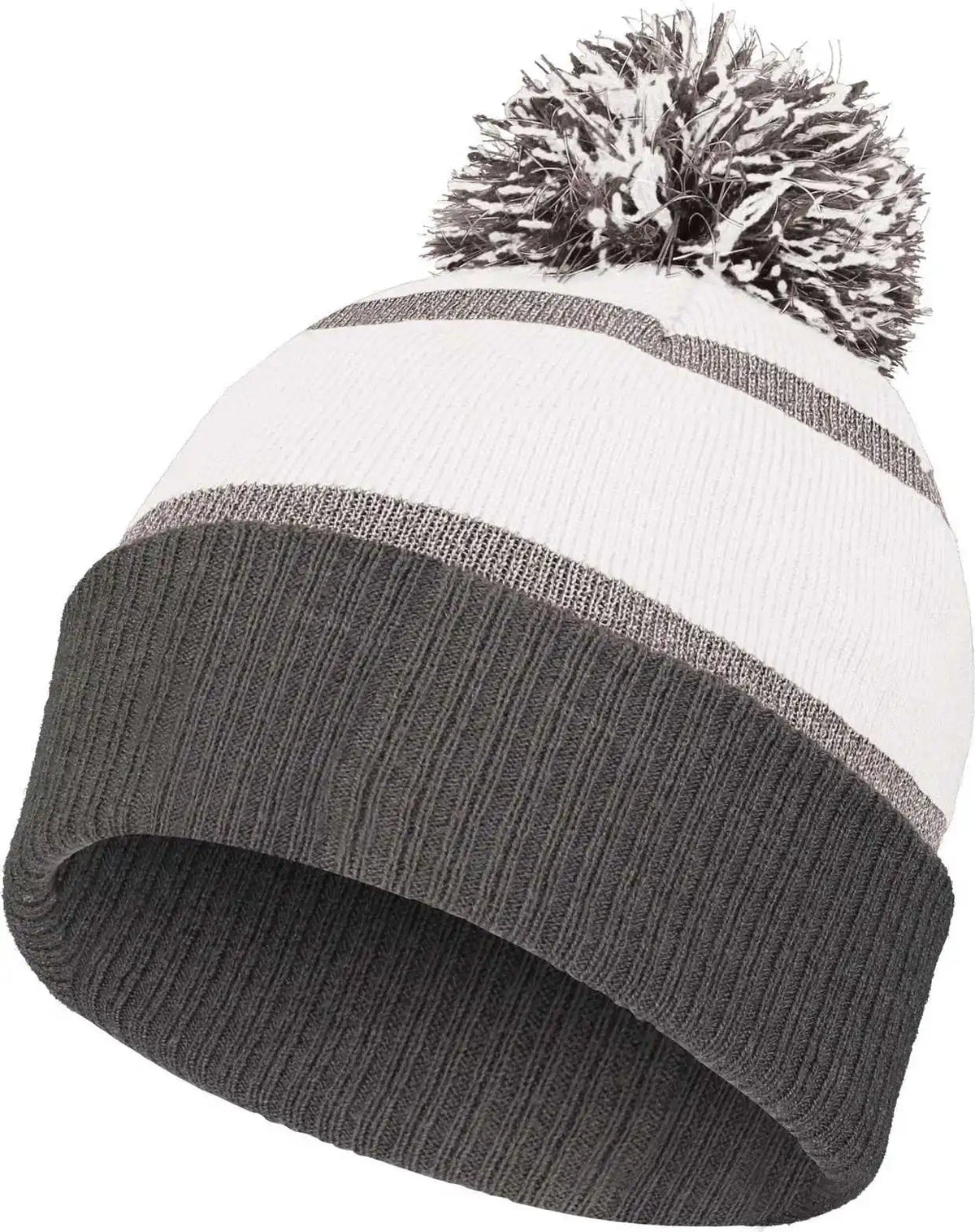 Holloway 223816 Reflective Beanie with Cuff White Carbon Dark Gray / Adult Osfm
