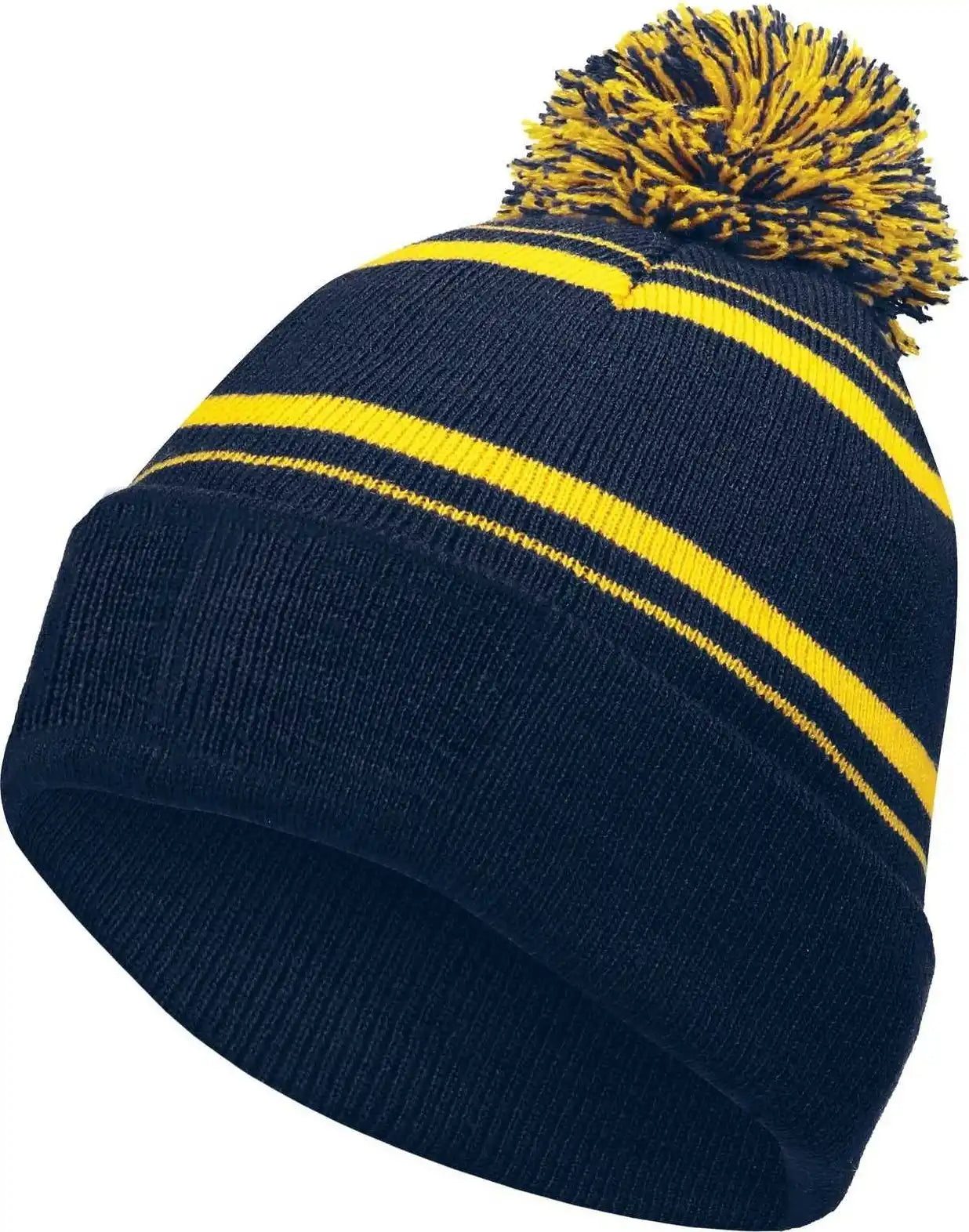 Holloway 223860 Homecoming Beanie with Cuff - Navy Light Gold - Adult Osfm