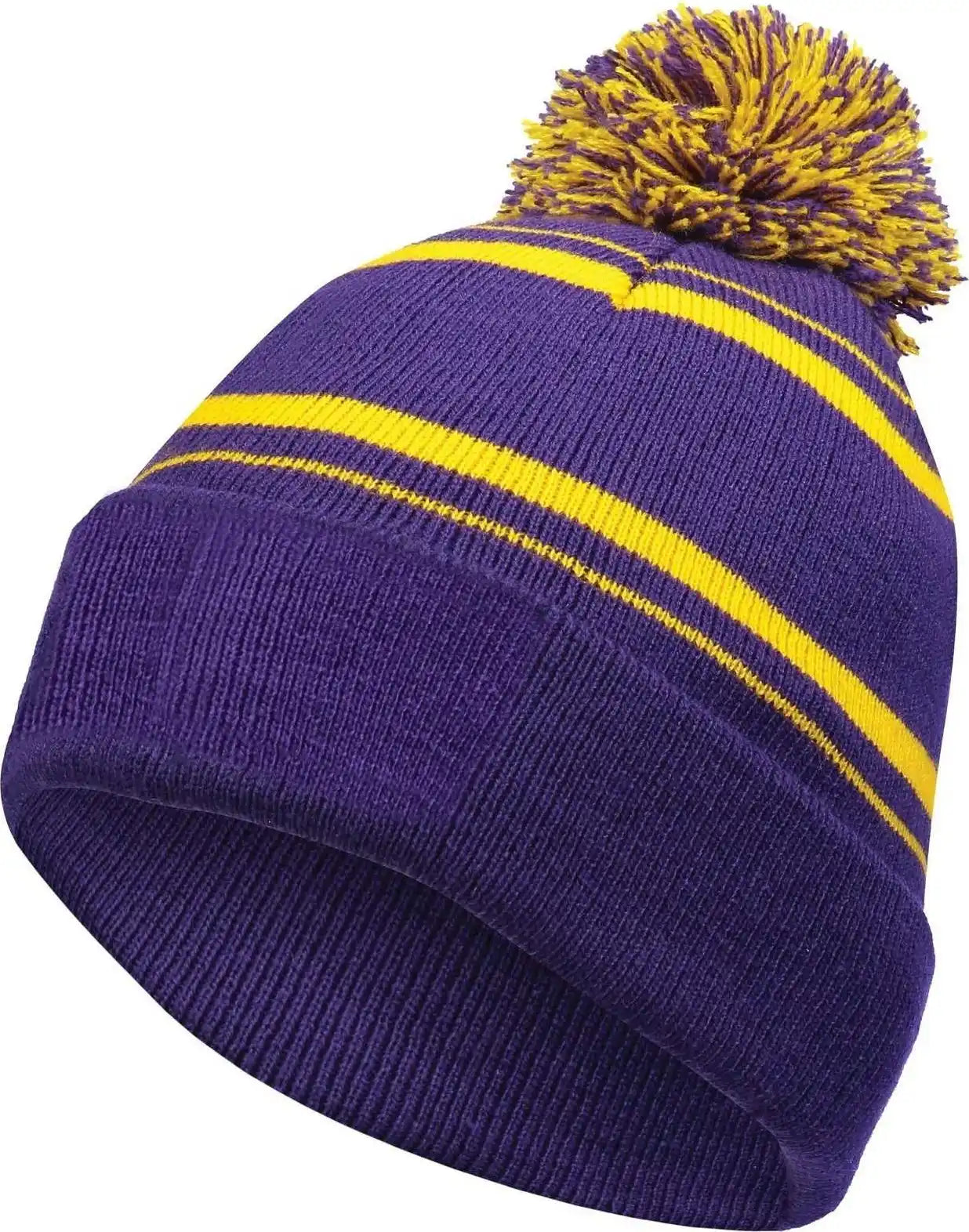 Holloway 223860 Homecoming Beanie with Cuff - Purple Light Gold - Adult Osfm