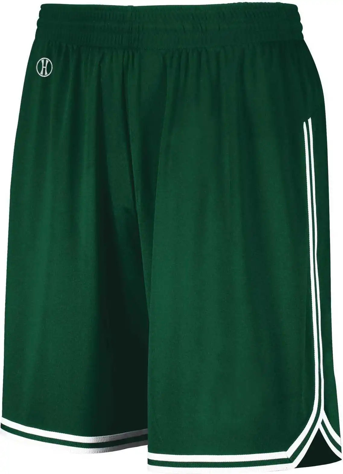 Holloway 224077 Retro Basketball Shorts - Forest White
