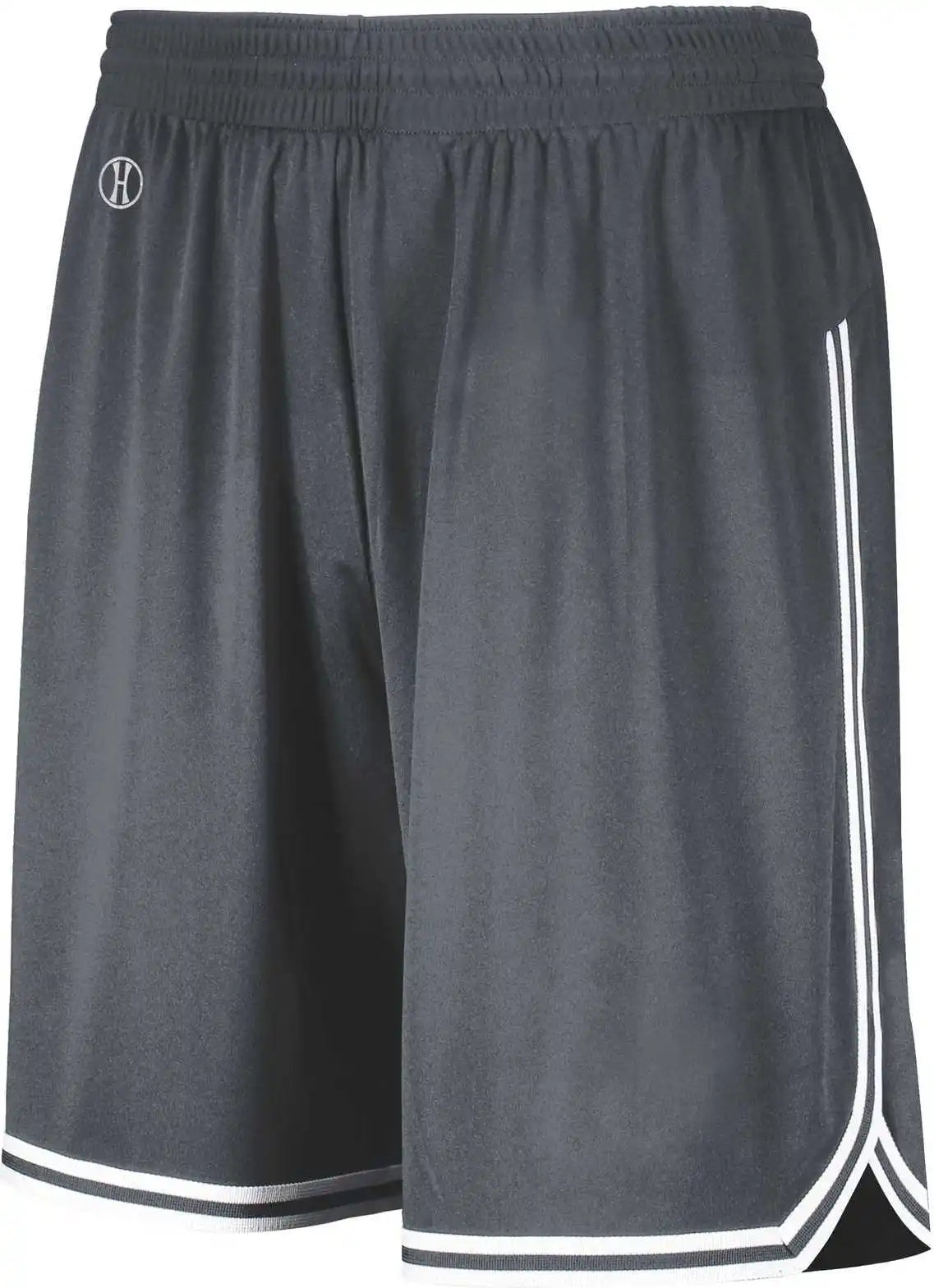 Holloway 224077 Retro Basketball Shorts - Graphite White
