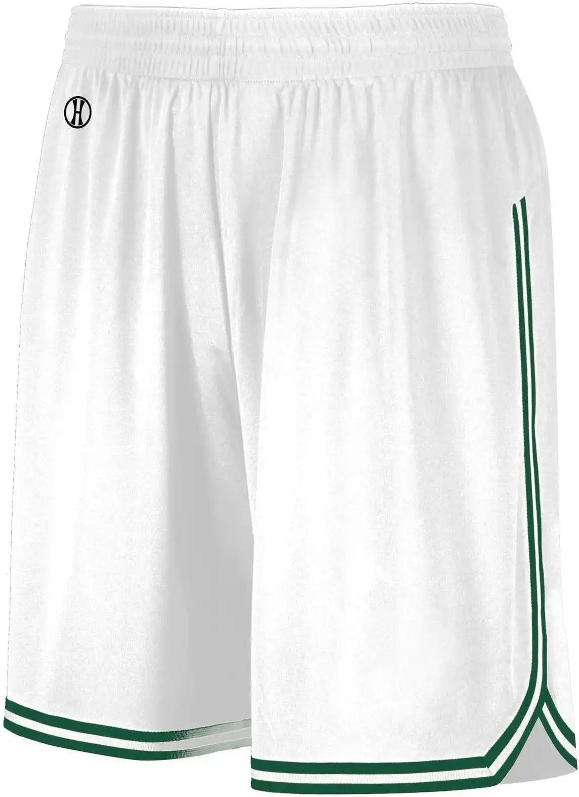 Holloway 224077 Retro Basketball Shorts - White Forest