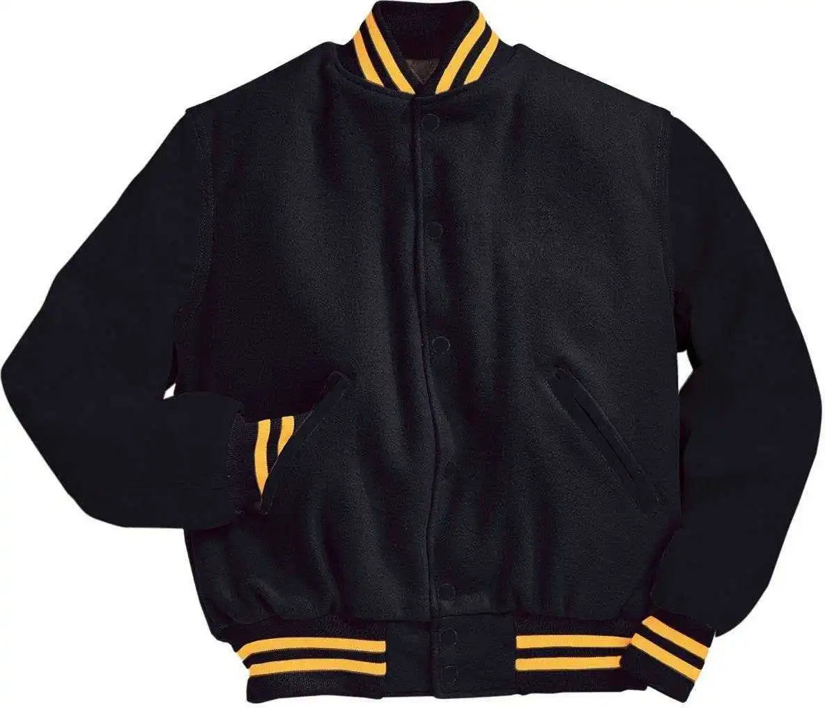 Holloway 224183 Varsity (wool Leather Sleeves) Bk Light Gold