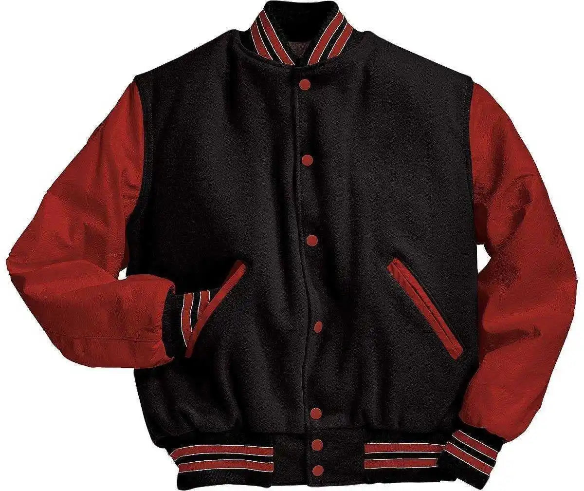 Holloway 224183 Varsity (wool Leather Sleeves) - Bk Scarlet