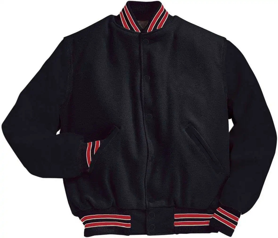 Holloway 224183 Varsity (wool Leather Sleeves) Bk Scarlet Wh