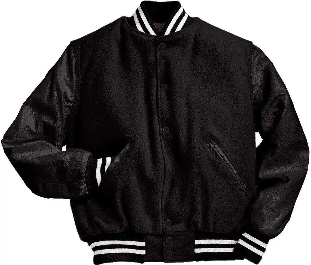 Holloway 224183 Varsity (wool Leather Sleeves) - Bk Wh
