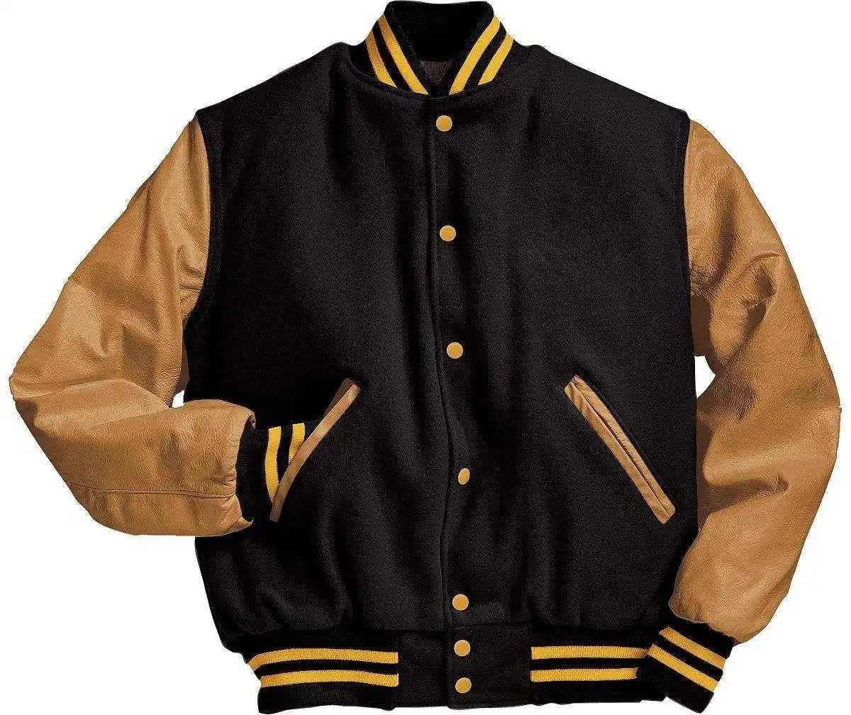 Holloway 224183 Varsity (wool Leather Sleeves) - Black Light Gold