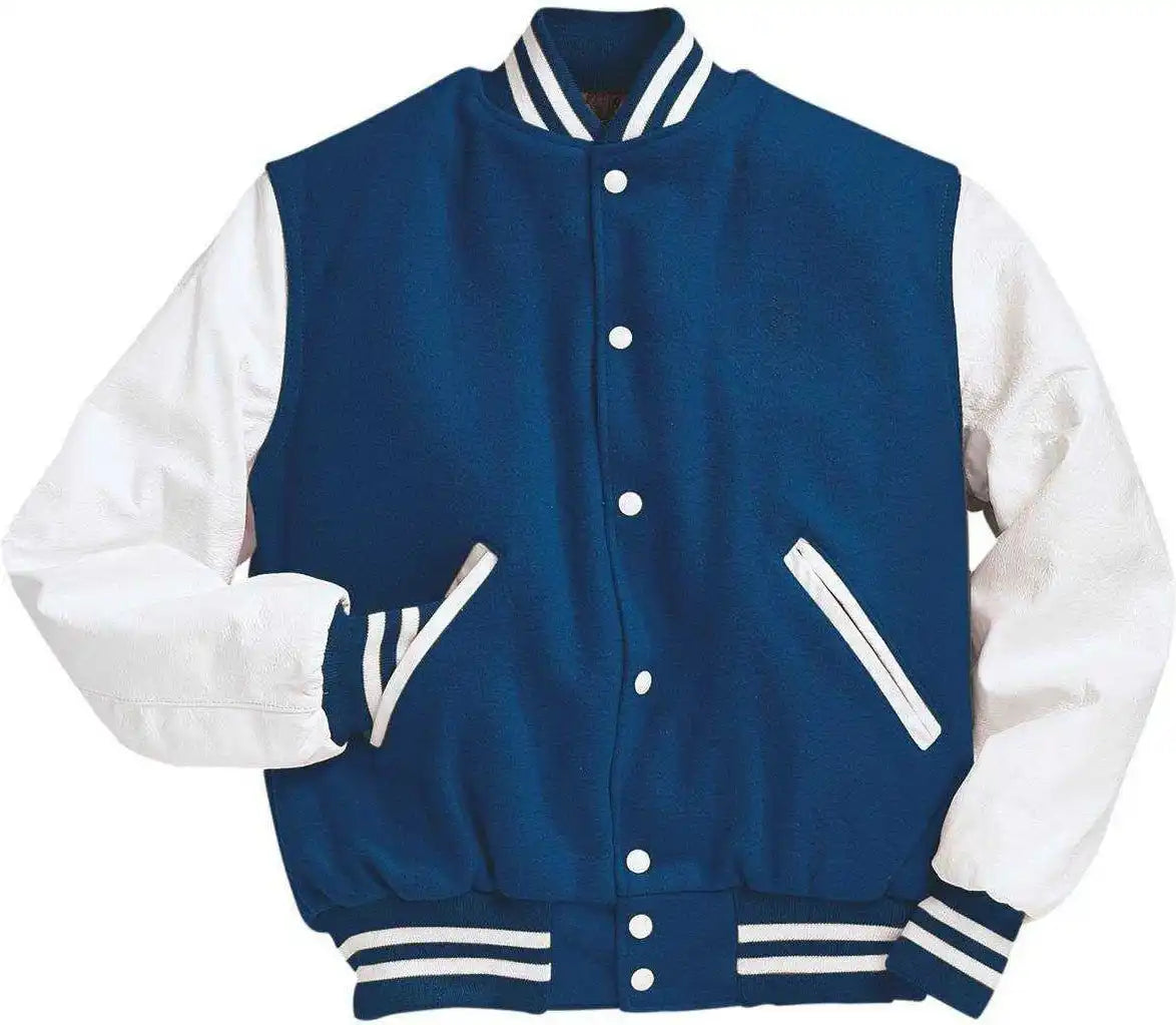 Holloway 224183 Varsity (wool Leather Sleeves) - Dark Royal Wh