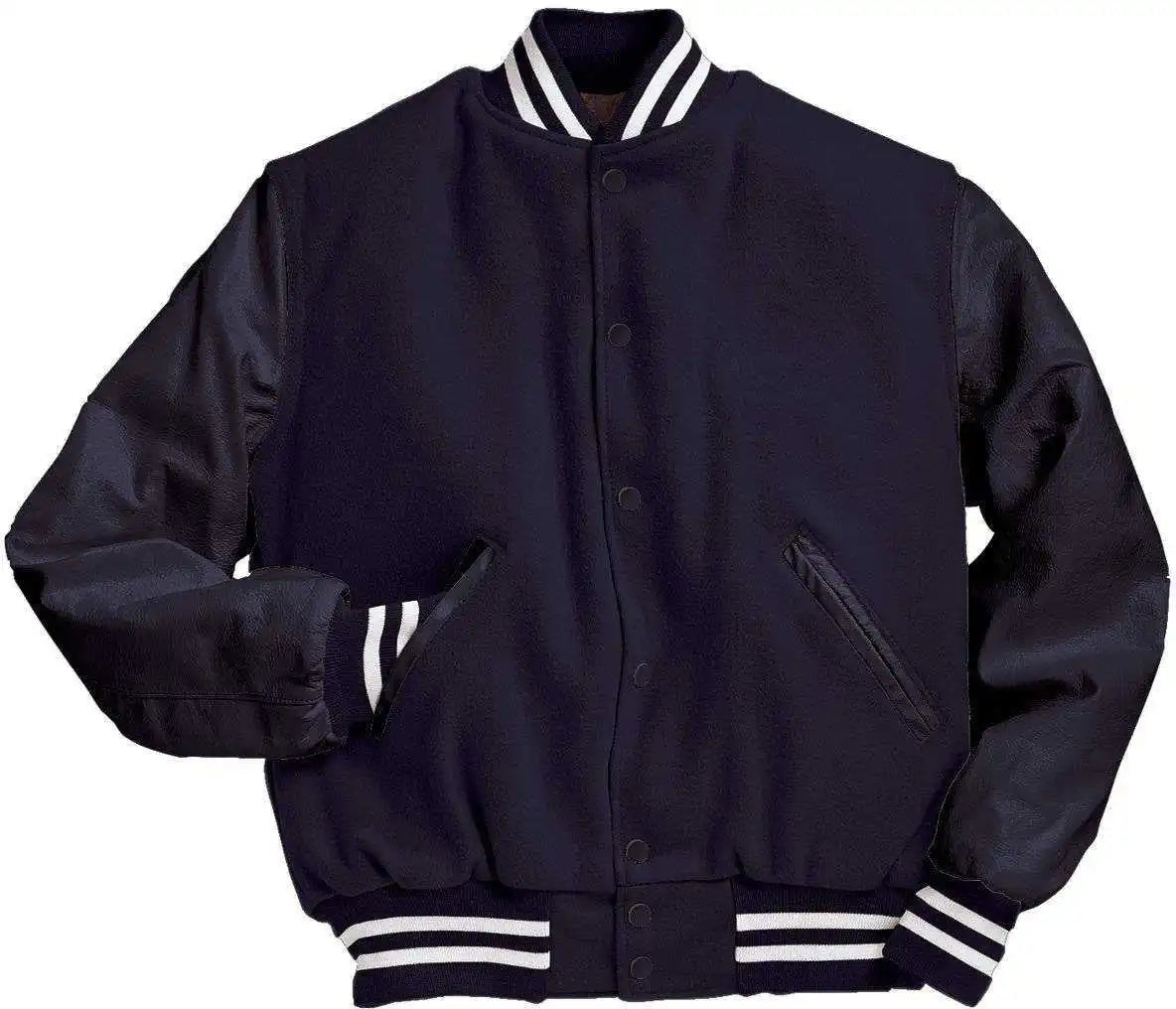 Holloway 224183 Varsity -(wool Leather Sleeves) Dk Ny Wh