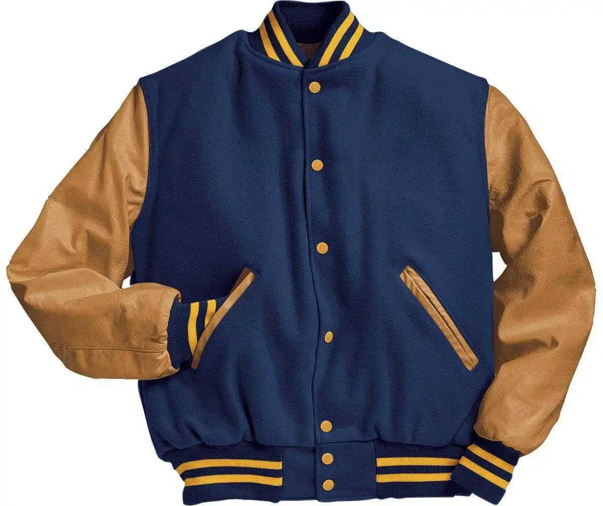Holloway 224183 Varsity (wool Leather Sleeves) - Dk Royal Light Gold