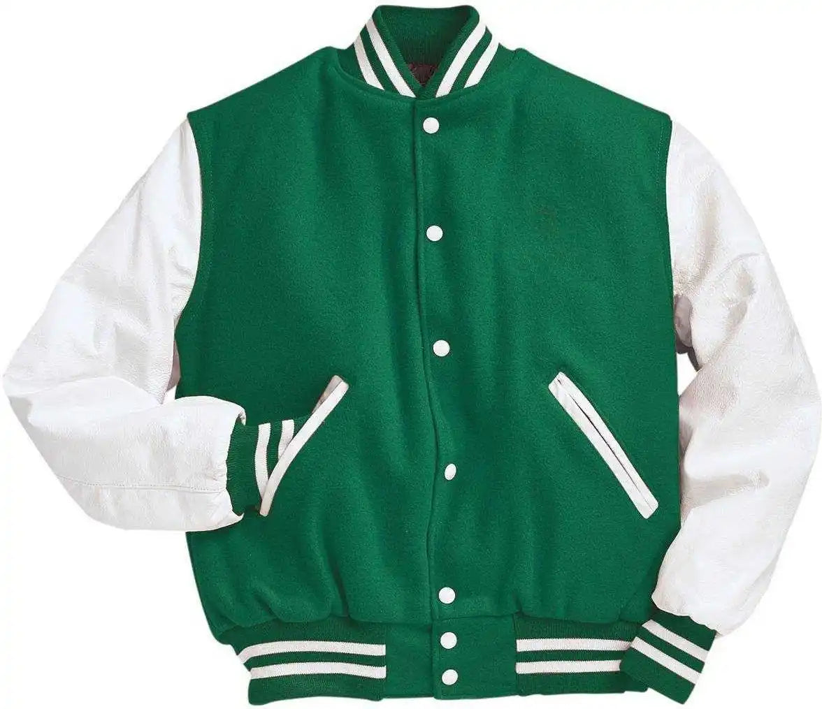 Holloway 224183 Varsity (wool Leather Sleeves) - Kelly Wh