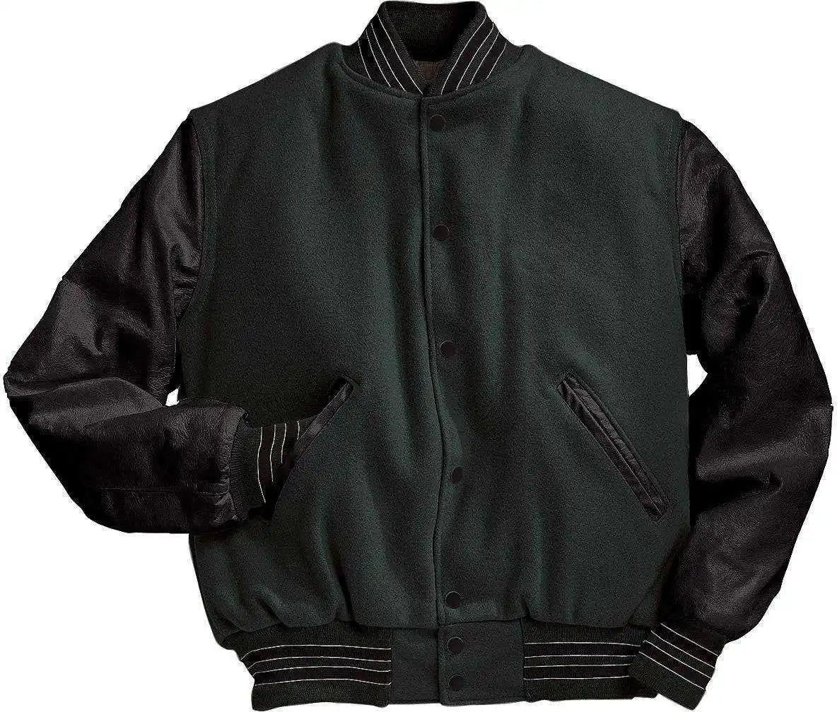 Holloway 224183 Varsity (wool Leather Sleeves) Myrtle Bk Wh