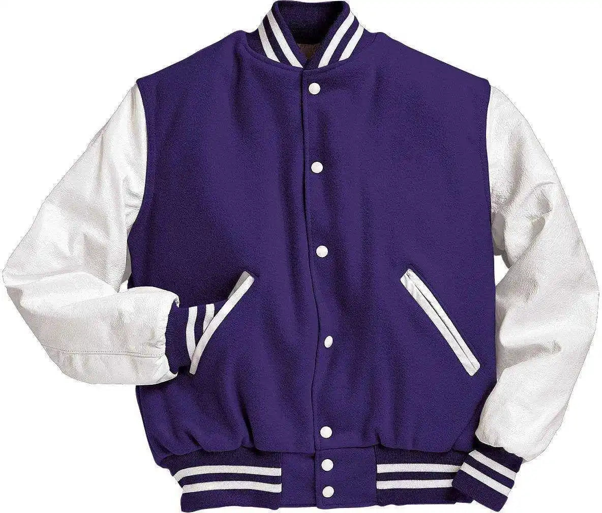 Holloway 224183 Varsity (wool Leather Sleeves) - Purple Wh