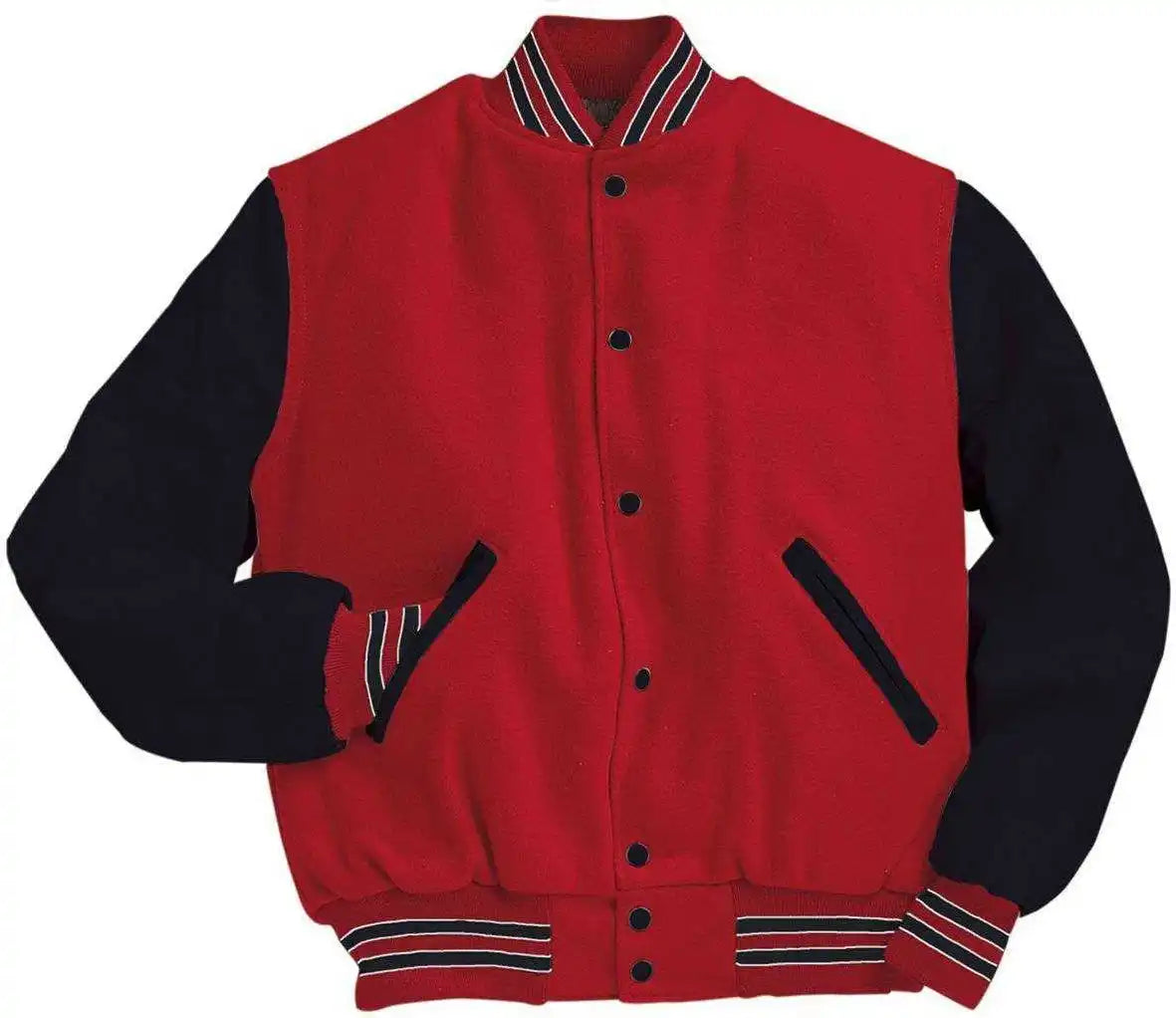 Holloway 224183 Varsity (wool Leather Sleeves) - Scarlet Bk Wh
