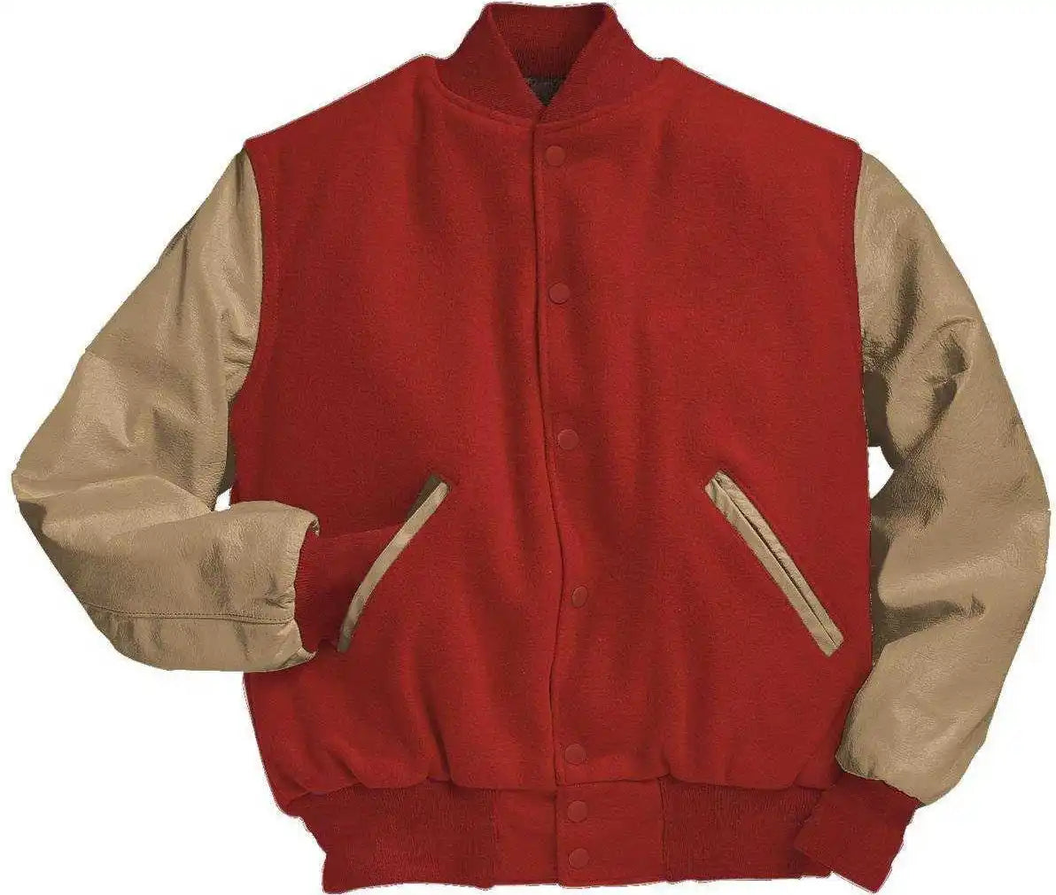 Holloway 224183 Varsity (wool Leather Sleeves) Scarlet Cream