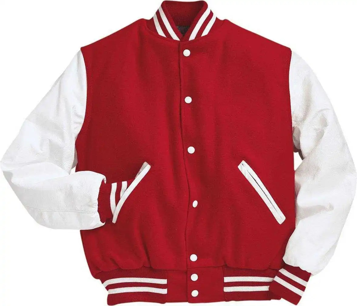 Holloway 224183 Varsity (wool Leather Sleeves) Scarlet Wh