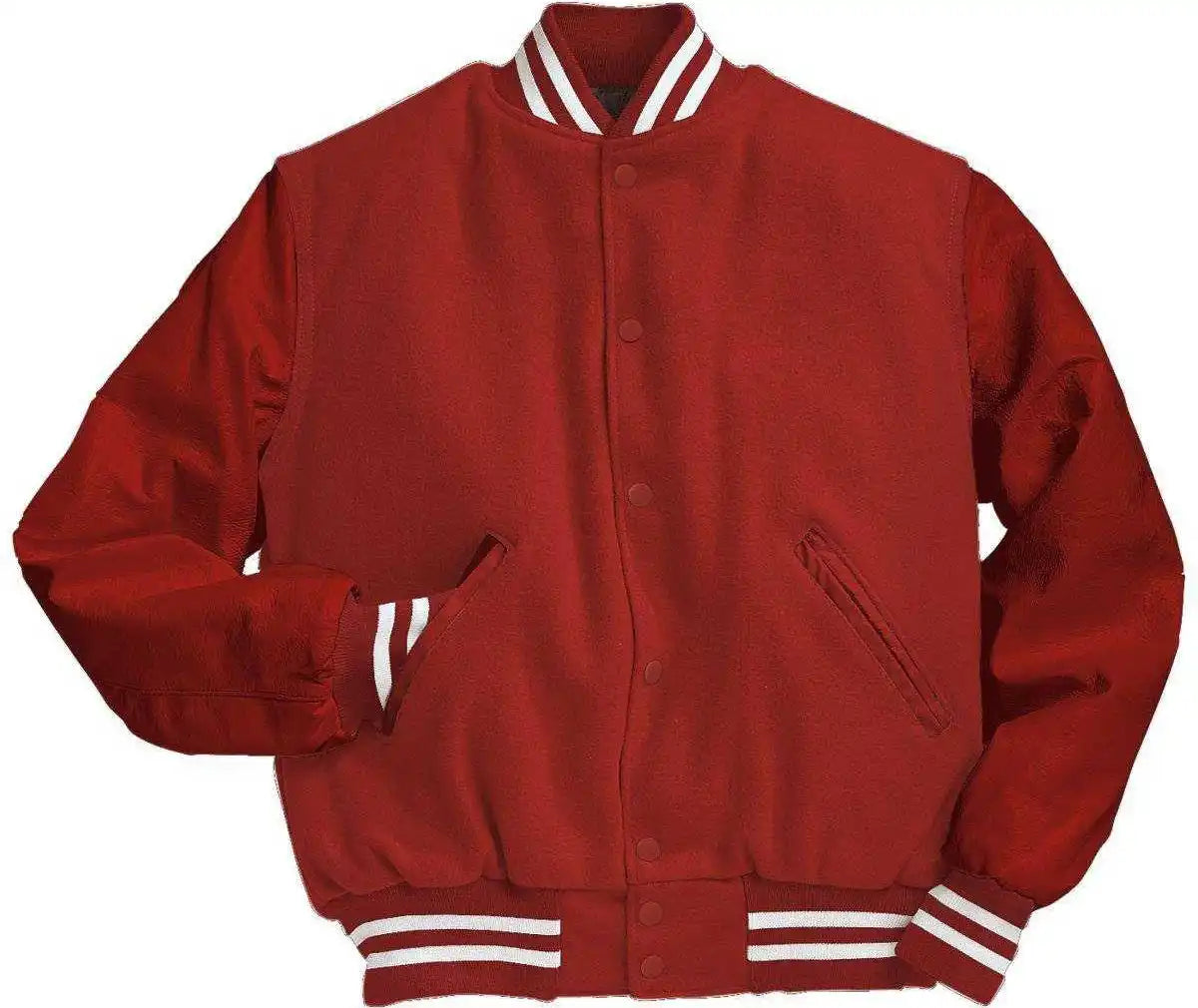 Holloway 224183 Varsity (wool Leather Sleeves) - Scarlet Wh