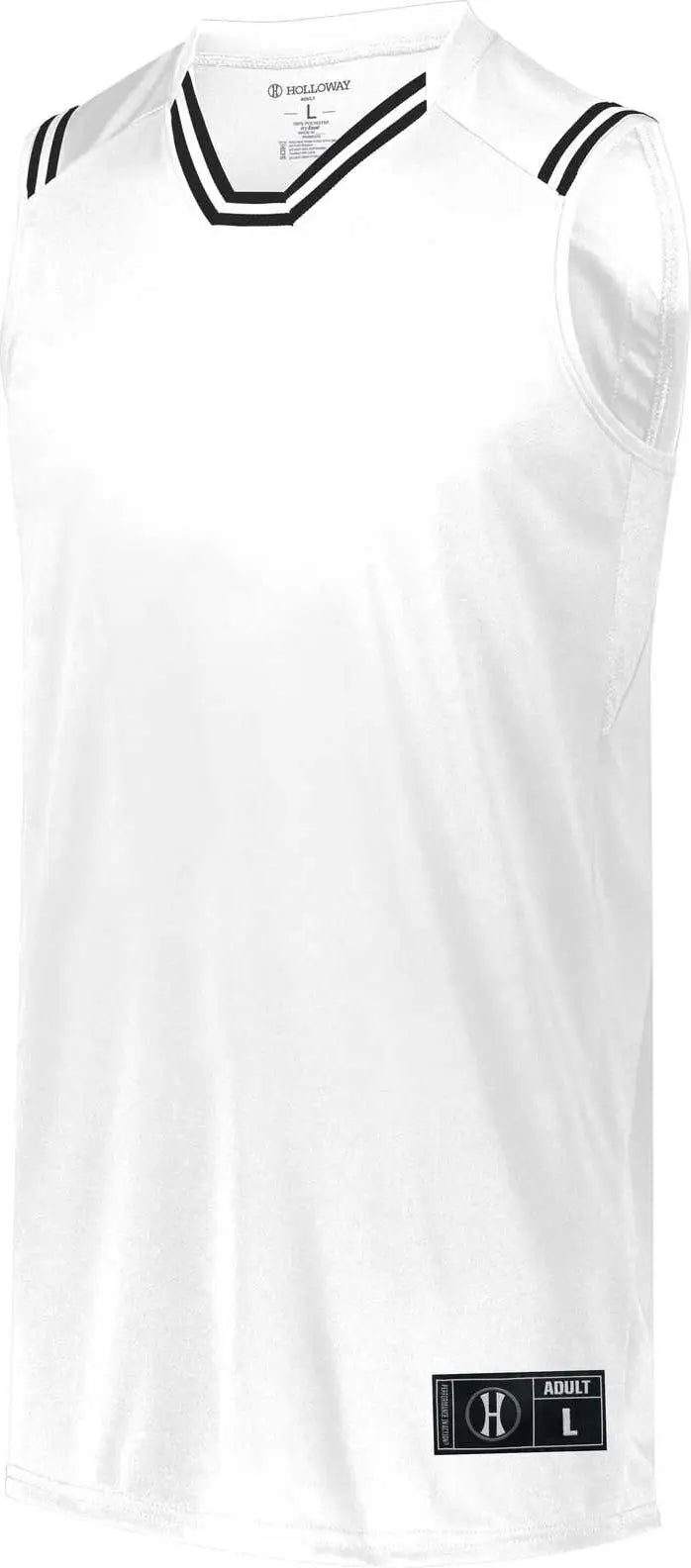 Holloway 224276 Youth Retro Basketball Jersey - White Black