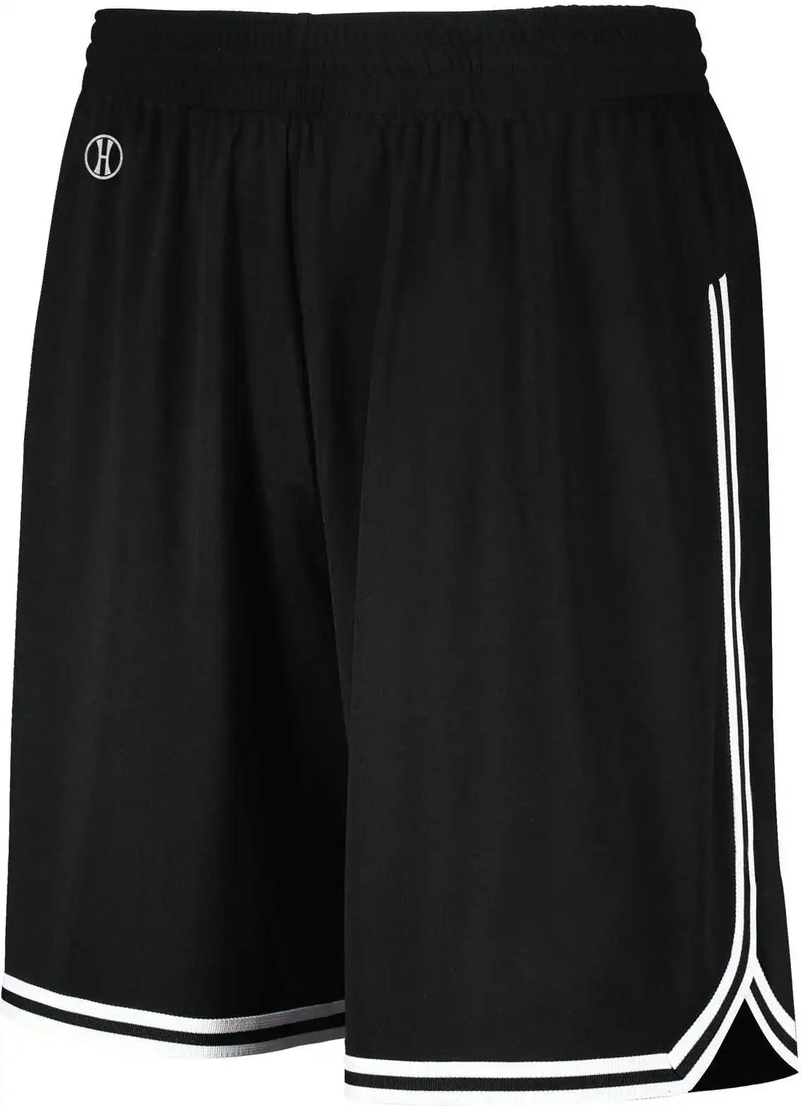Holloway 224277 Youth Retro Basketball Shorts - Black White