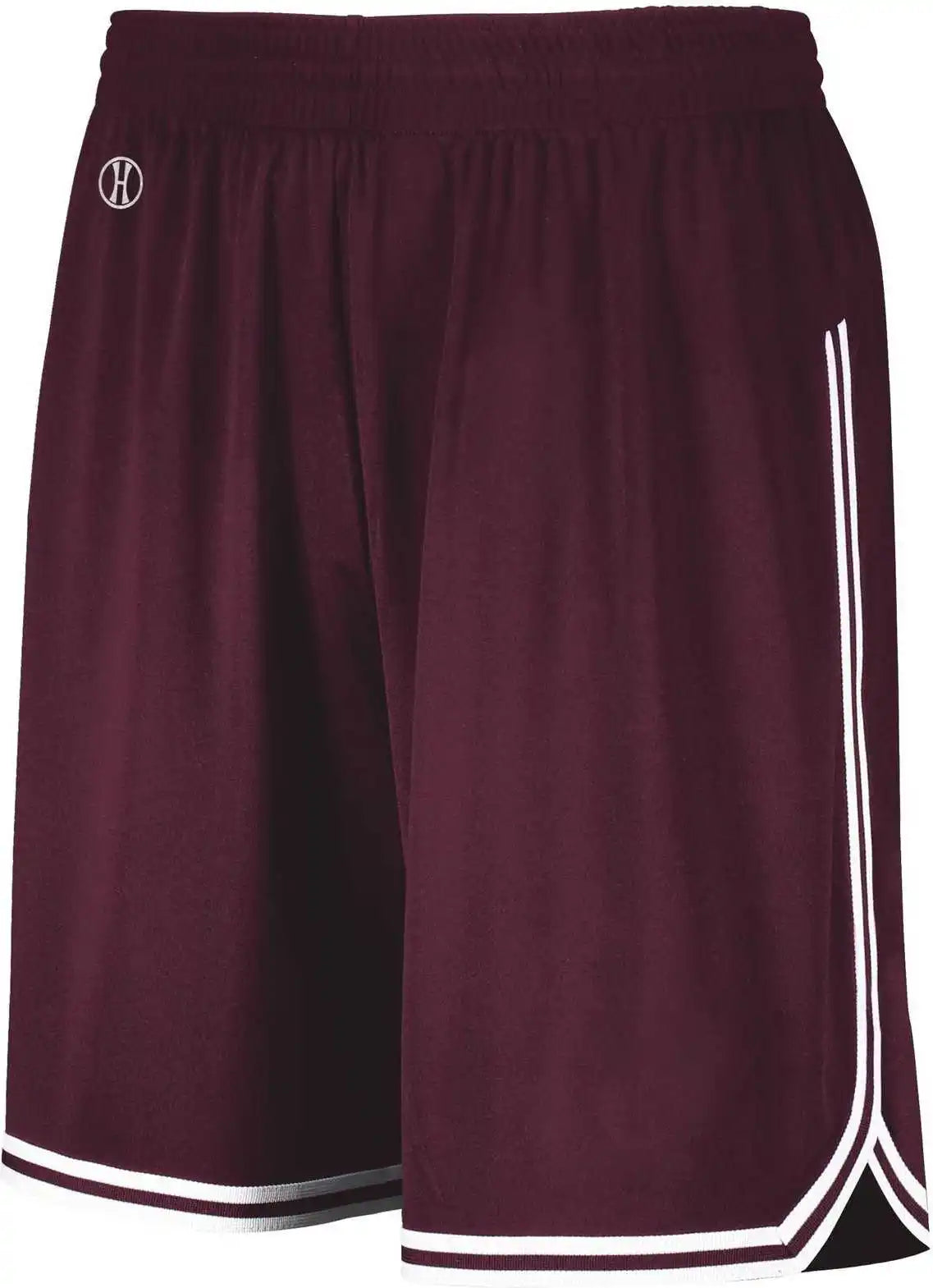 Holloway 224277 Youth Retro Basketball Shorts - Maroon White