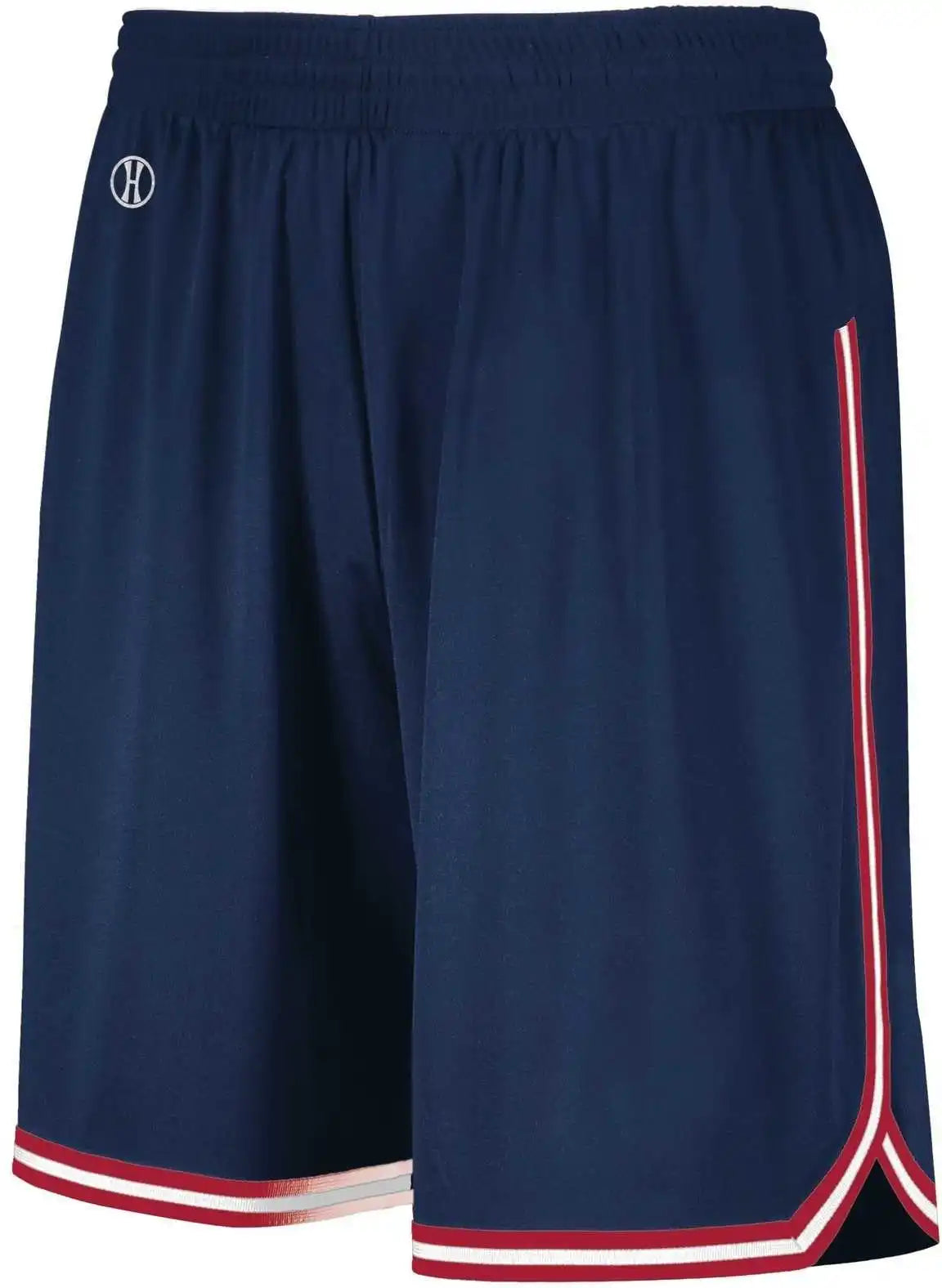 Holloway 224277 Youth Retro Basketball Shorts - Navy Scarlet White