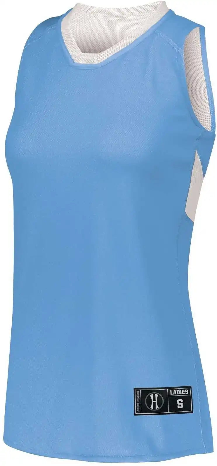 Holloway 224378 Ladies Dual-side Single Ply Basketball Jersey - University Blue White