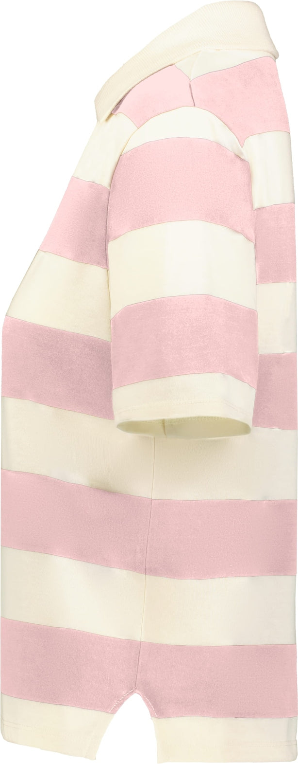 Holloway 226302 Ladies Prep Street Rugby Crop Polo - Alabaster Vintage Petal Pink