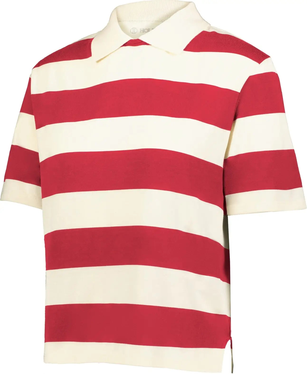 Holloway 226302 Ladies Prep Street Rugby Crop Polo - Alabaster Vintage Scarlet - Red / s