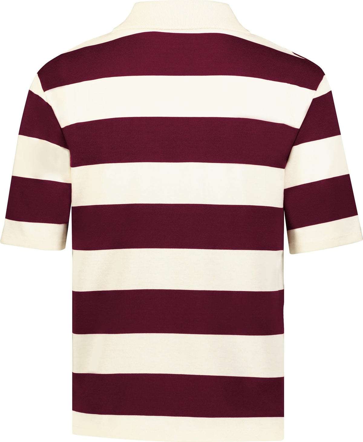 Holloway 226302 Ladies Prep Street Rugby Crop Polo - Alabaster Vintage Maroon