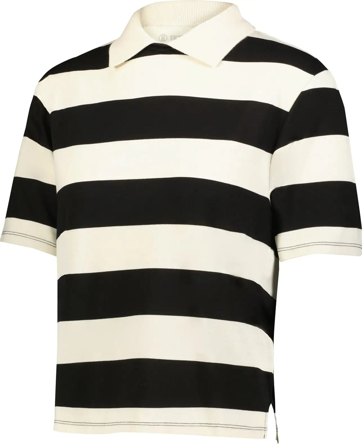 Holloway 226302 Ladies Prep Street Rugby Crop Polo - Alabaster Vintage Black - s