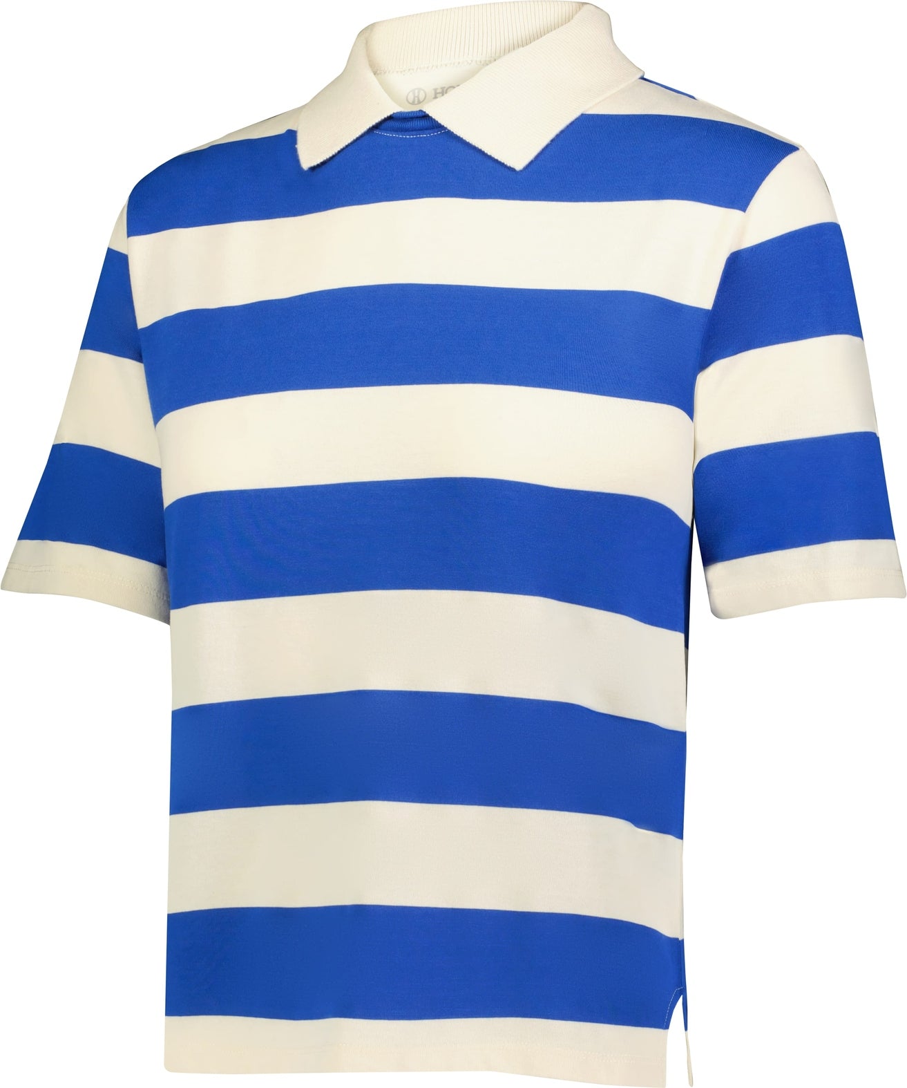 Holloway 226302 Ladies Prep Street Rugby Crop Polo - Alabaster Vintage Royal - Ivory / s